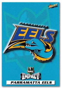2001 Select Impact #39 Parramatta Eels crest Front